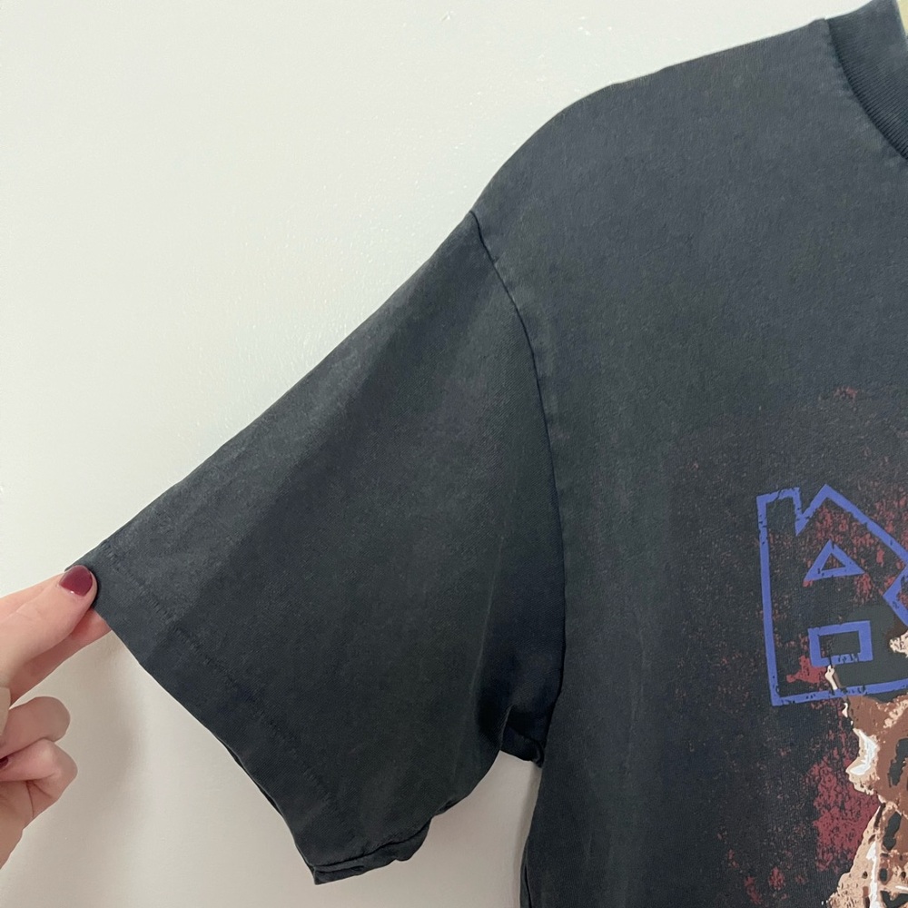 Anine Bing Tiger Short Sleeve Graphic Tee Size S Charcoal Gray Black Cotton - Picture 5 of 9